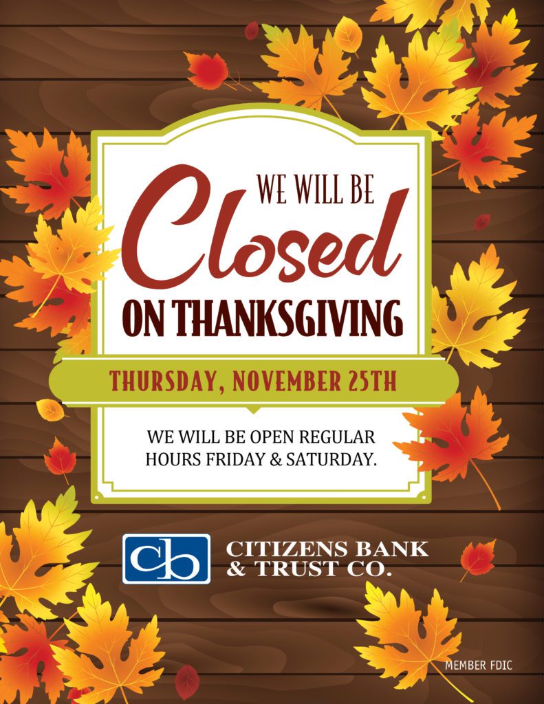Closed Thanksgiving Day